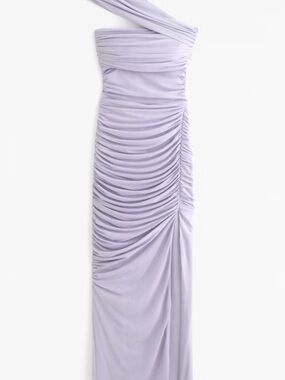 Abercrombie One-Shoulder Ruched Lavender Gown